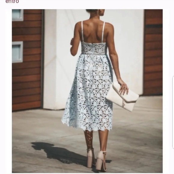 ‼️‼️Sold ‼️‼️White Vici midi lace dress - Picture 3 of 7